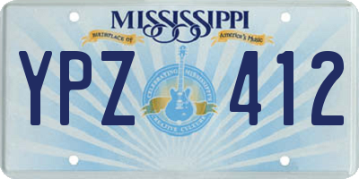 MS license plate YPZ412
