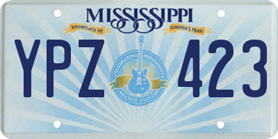 MS license plate YPZ423