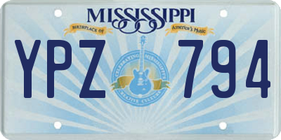 MS license plate YPZ794