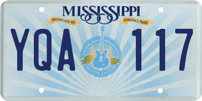 MS license plate YQA117