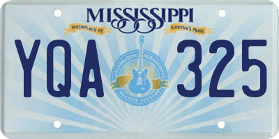 MS license plate YQA325