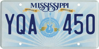 MS license plate YQA450