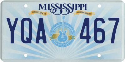 MS license plate YQA467
