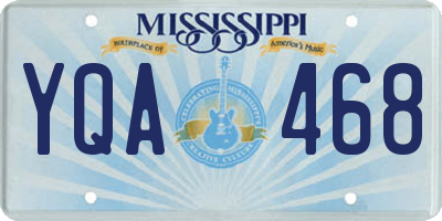 MS license plate YQA468