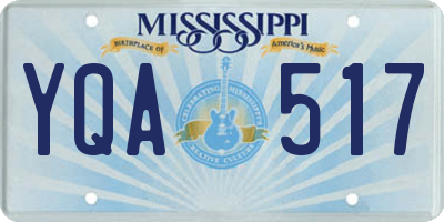 MS license plate YQA517