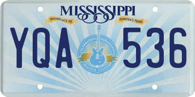 MS license plate YQA536