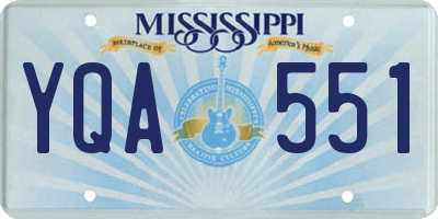 MS license plate YQA551