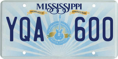 MS license plate YQA600