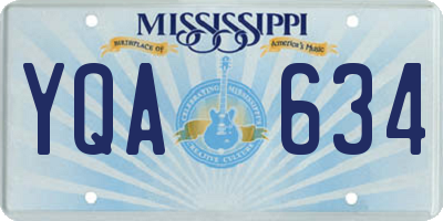 MS license plate YQA634