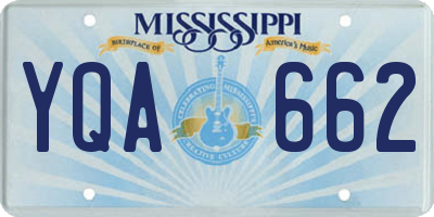 MS license plate YQA662
