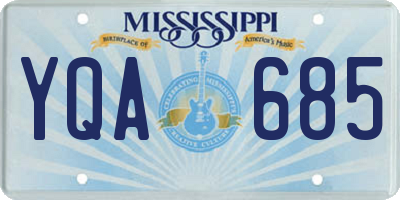 MS license plate YQA685