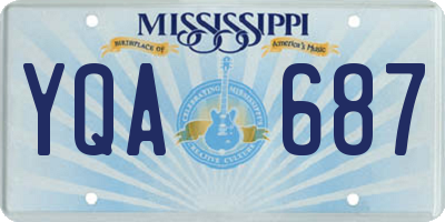 MS license plate YQA687