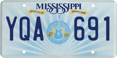 MS license plate YQA691