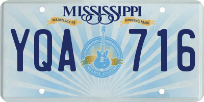 MS license plate YQA716