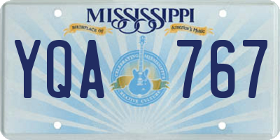 MS license plate YQA767