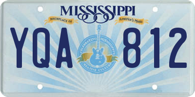 MS license plate YQA812