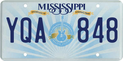MS license plate YQA848