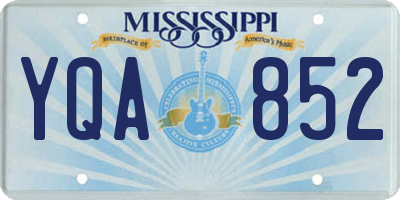 MS license plate YQA852