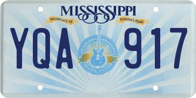 MS license plate YQA917