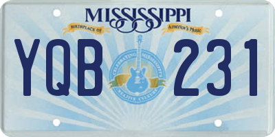 MS license plate YQB231