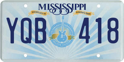 MS license plate YQB418