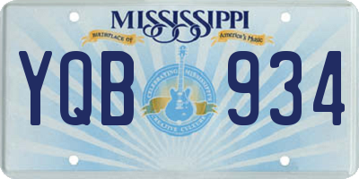 MS license plate YQB934