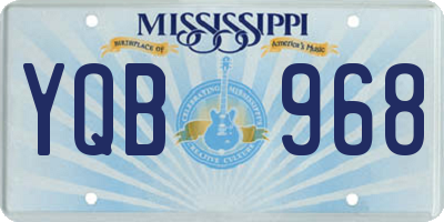 MS license plate YQB968