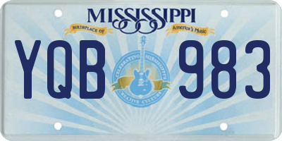MS license plate YQB983