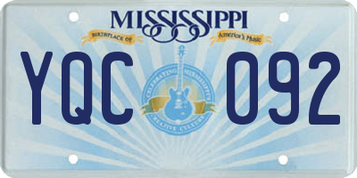MS license plate YQC092