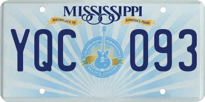 MS license plate YQC093