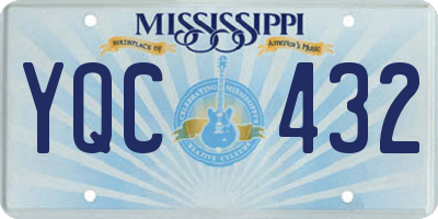 MS license plate YQC432