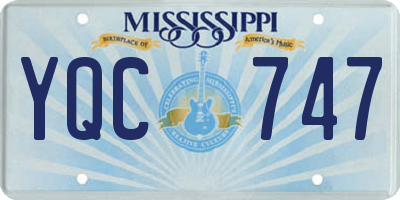 MS license plate YQC747