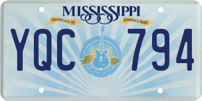 MS license plate YQC794