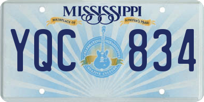MS license plate YQC834