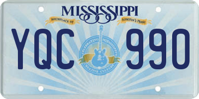 MS license plate YQC990
