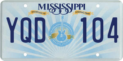 MS license plate YQD104