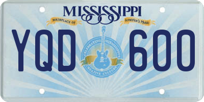 MS license plate YQD600