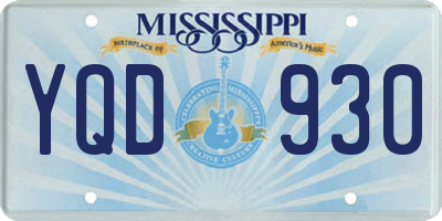 MS license plate YQD930