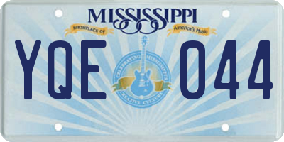 MS license plate YQE044