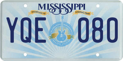 MS license plate YQE080