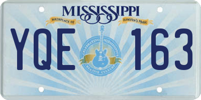 MS license plate YQE163