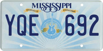 MS license plate YQE692