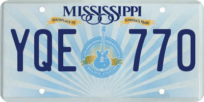 MS license plate YQE770