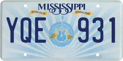 MS license plate YQE931