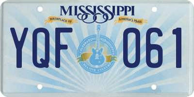 MS license plate YQF061
