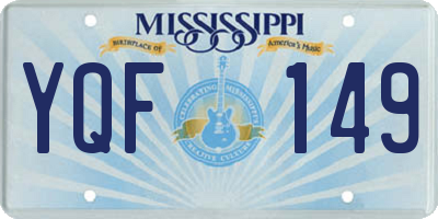 MS license plate YQF149
