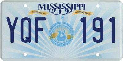 MS license plate YQF191