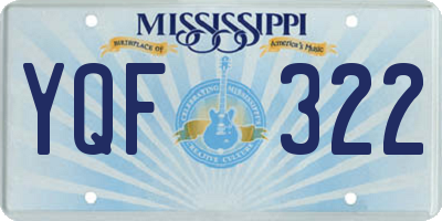 MS license plate YQF322