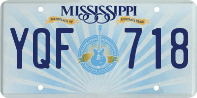 MS license plate YQF718
