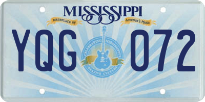 MS license plate YQG072